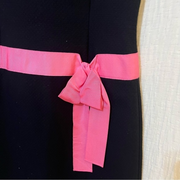 Sara Campbell 2000s Y2K Vintage Black Dress Pink Bow Trim size 2 - Picture 6 of 6